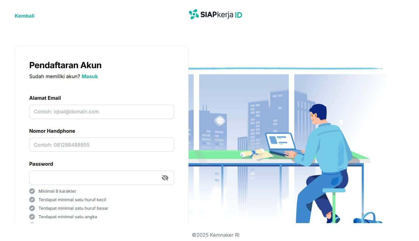 daftar akun maganghub siapkerja