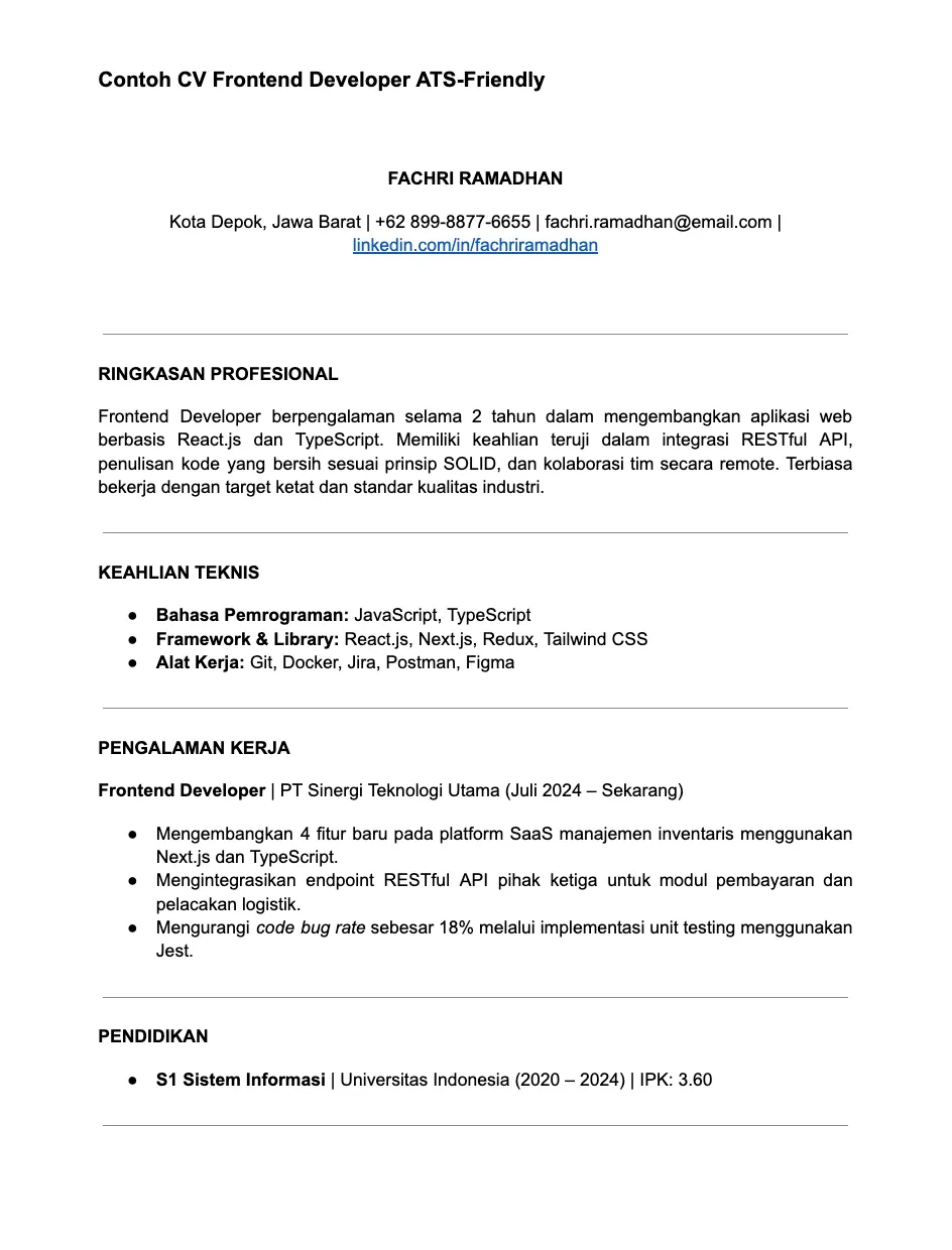 6. Contoh CV Frontend Developer ATS-Friendly.webp