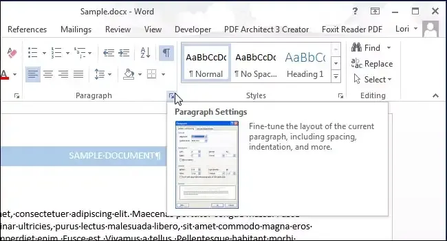 cara mengatur spasi di word