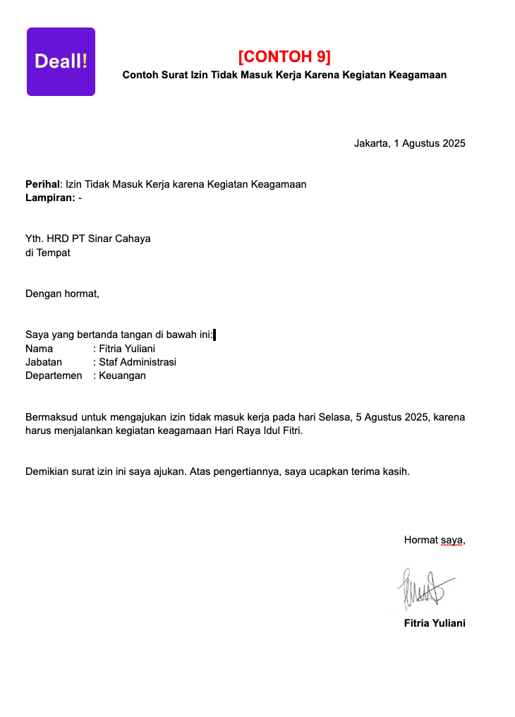 9. Contoh Surat Izin Tidak Masuk Kerja Karena Kegiatan Keagamaan.png