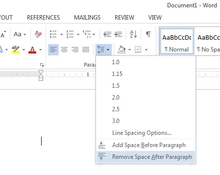 cara mengatur spasi di word