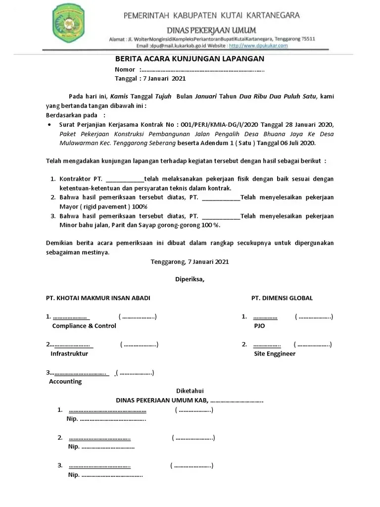 Contoh Berita Acara Kunjungan Lapangan.webp