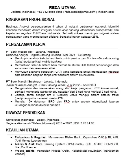Contoh CV Business Analyst untuk Industri Perbankan.webp