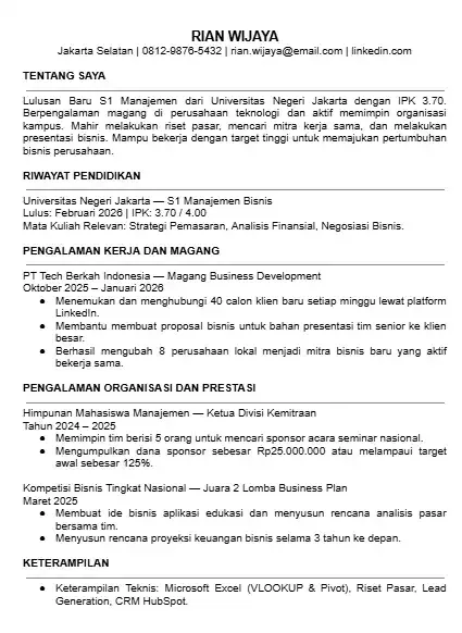 Contoh CV Business Development Fresh Graduate.webp