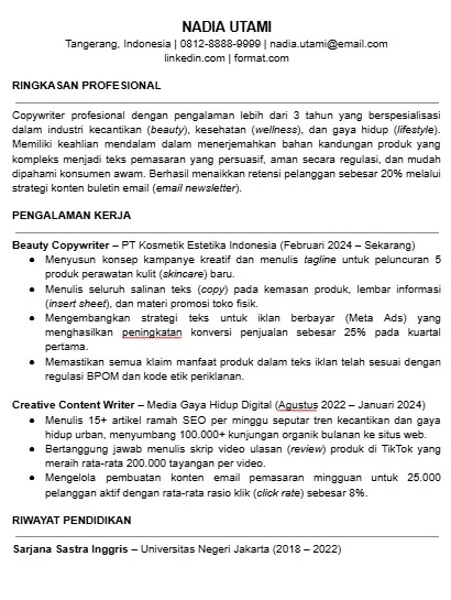 Contoh CV Copywriter PDF.webp