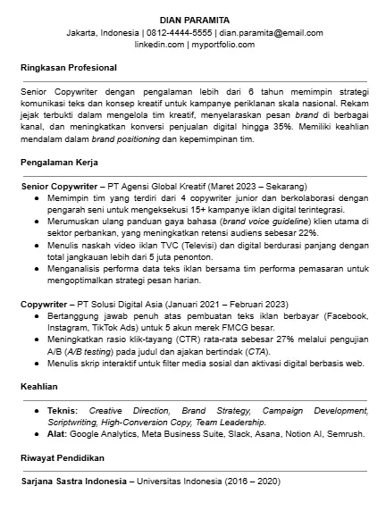 Contoh CV Copywriter Senior.webp