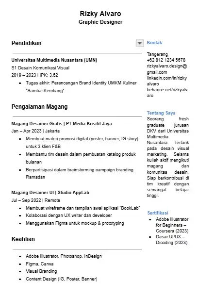 Contoh CV Graphic Designer Fresh Graduate.webp