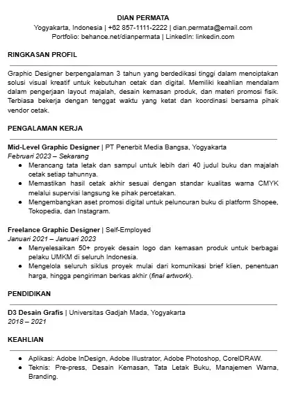 Contoh CV Graphic Designer Word.webp