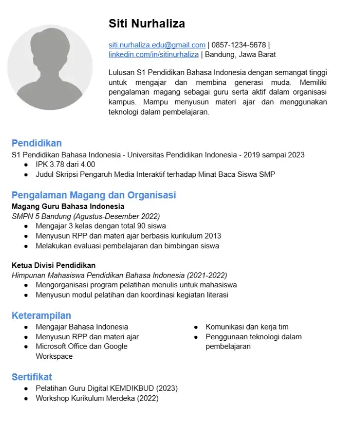 Contoh CV Guru PDF