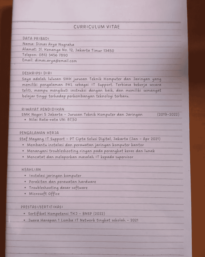 Contoh CV Tulis Tangan Lulusan SMK.png