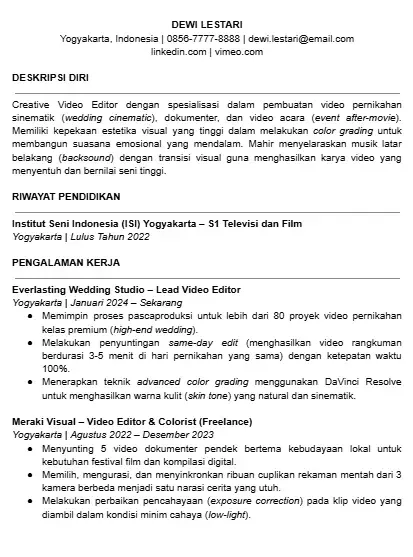 Contoh CV Video Editor PDF.webp