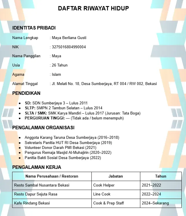 Contoh Daftar Riwayat Hidup MBG.webp