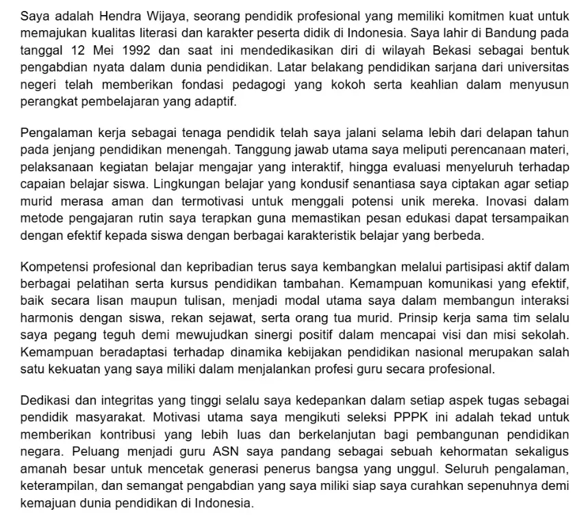 Contoh Deskripsi Diri PPPK Guru PDF.webp