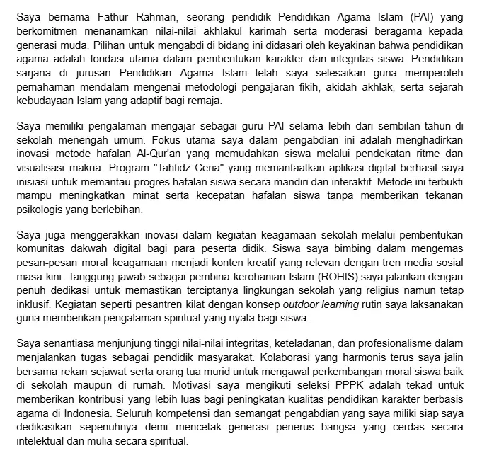 Contoh Deskripsi Diri Seorang Guru PAI.webp