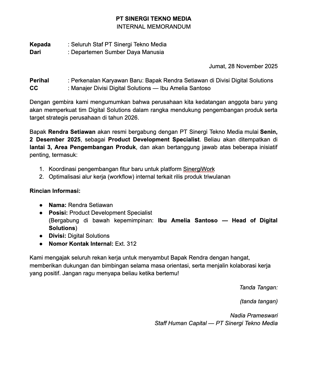Contoh Internal Memo Word Untuk Pengenalan Karyawan Baru 6.png
