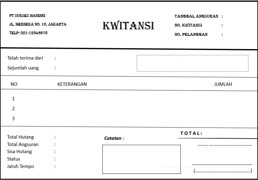 Contoh Kwitansi Pembayaran Word.webp