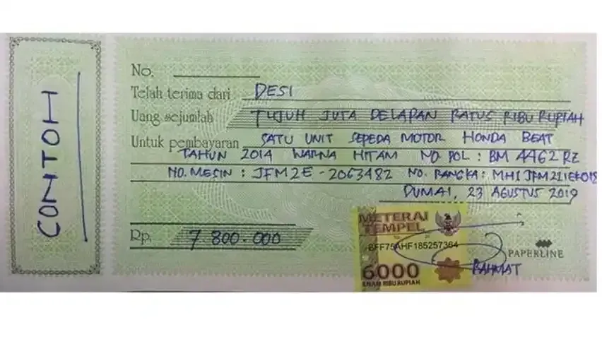 Contoh Kwitansi Pembayaran dengan Materai.webp