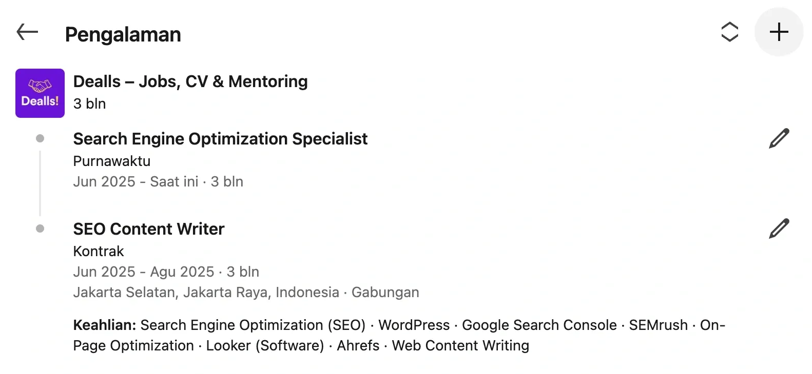 Contoh Mengelompokkan Pengalaman di Linkedin.webp