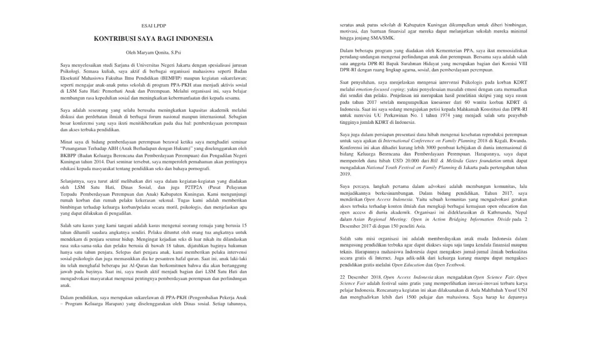 15 Contoh Motivation Letter Beasiswa LPDP, Bank Indonesia, Grab