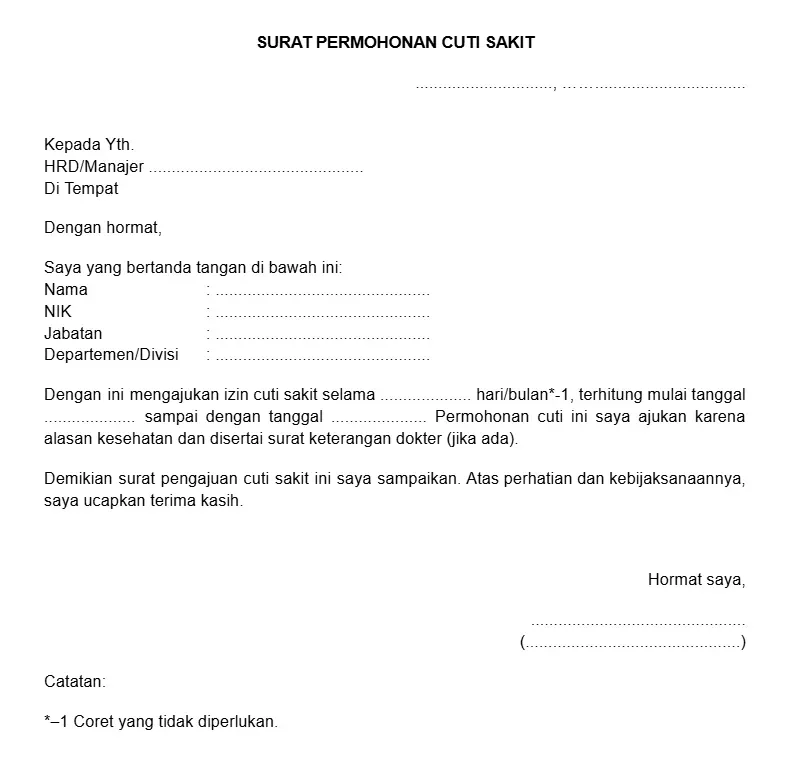 Contoh Surat Cuti Sakit Kerja PDF.webp