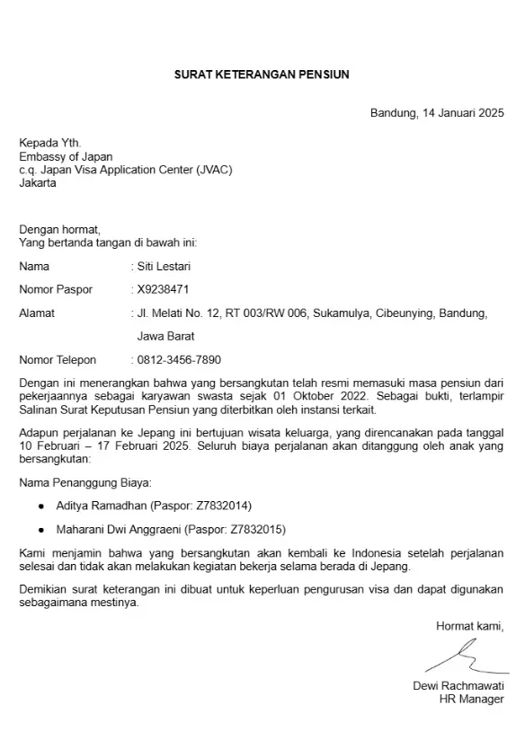 Contoh Surat Keterangan Pensiun untuk Visa.webp