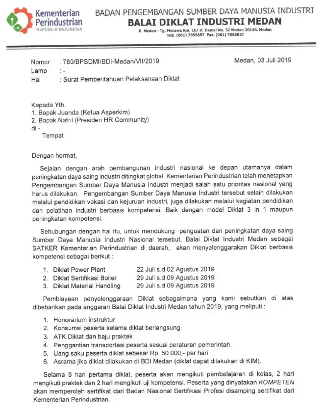 Contoh Surat Pemberitahuan Jadwal Pelatihan.webp