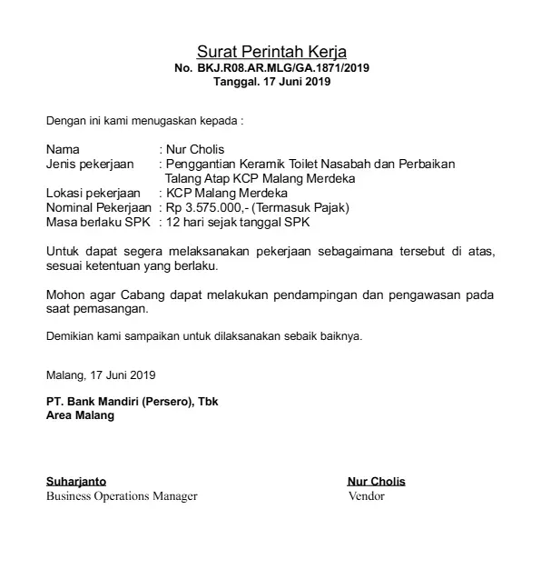 Contoh Surat Perintah Kerja Pendek.webp