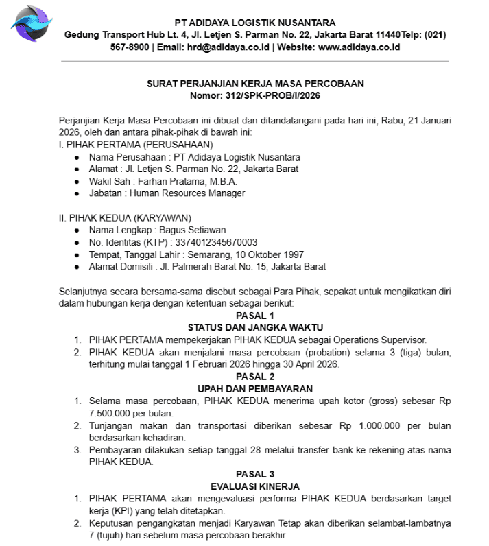 Contoh Surat Perjanjian Kerja Masa Percobaan 3 Bulan.png
