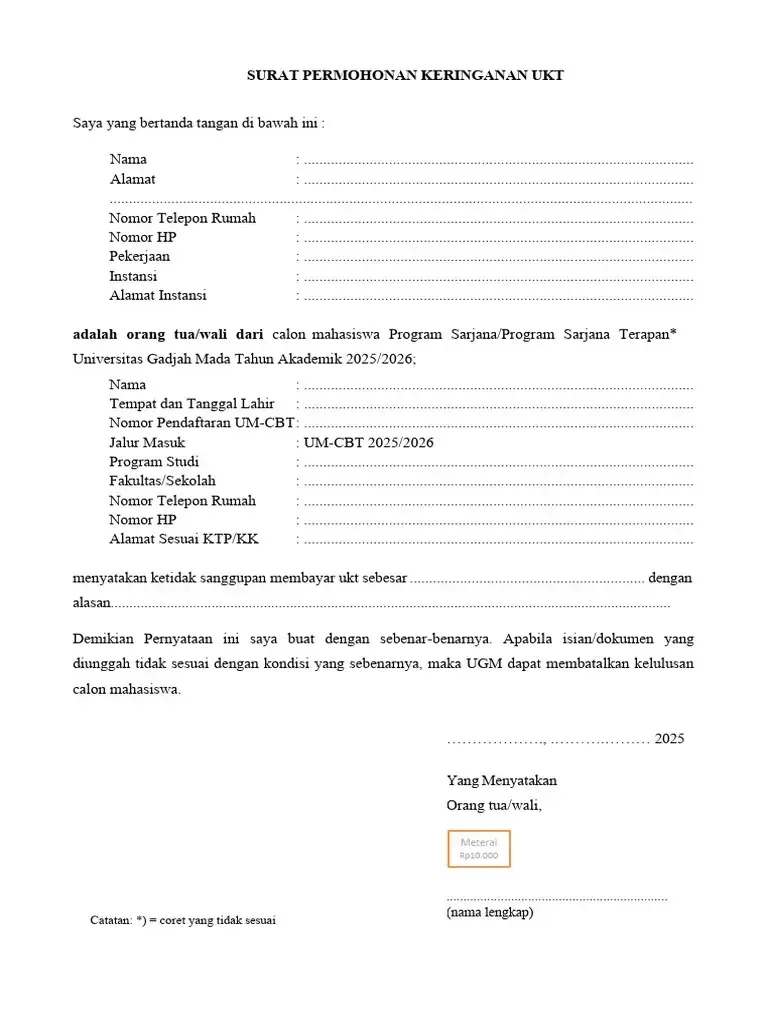 Contoh Surat Permohonan Keringanan UKT UGM.webp