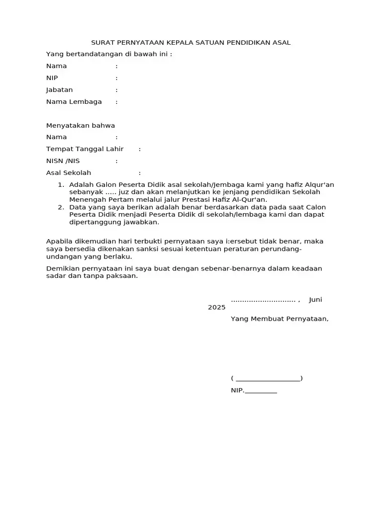 Contoh Surat Pernyataan Kepala Satuan Pendidikan.webp