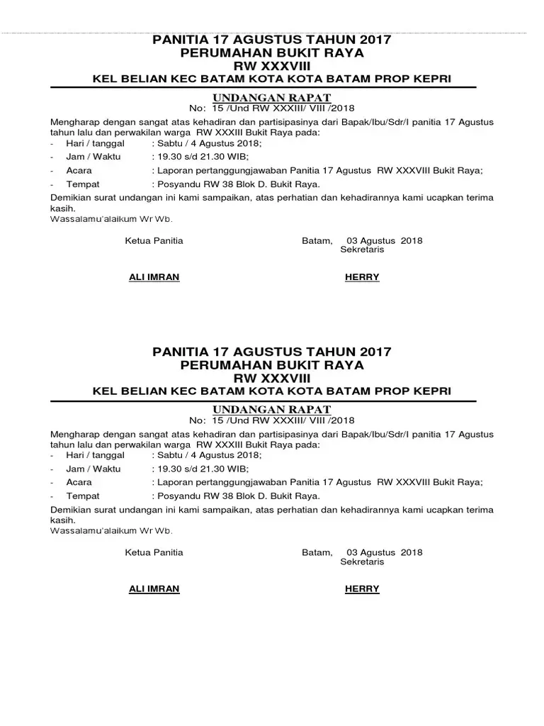 Contoh Surat Undangan 17 Agustus untuk Warga Singkat.webp