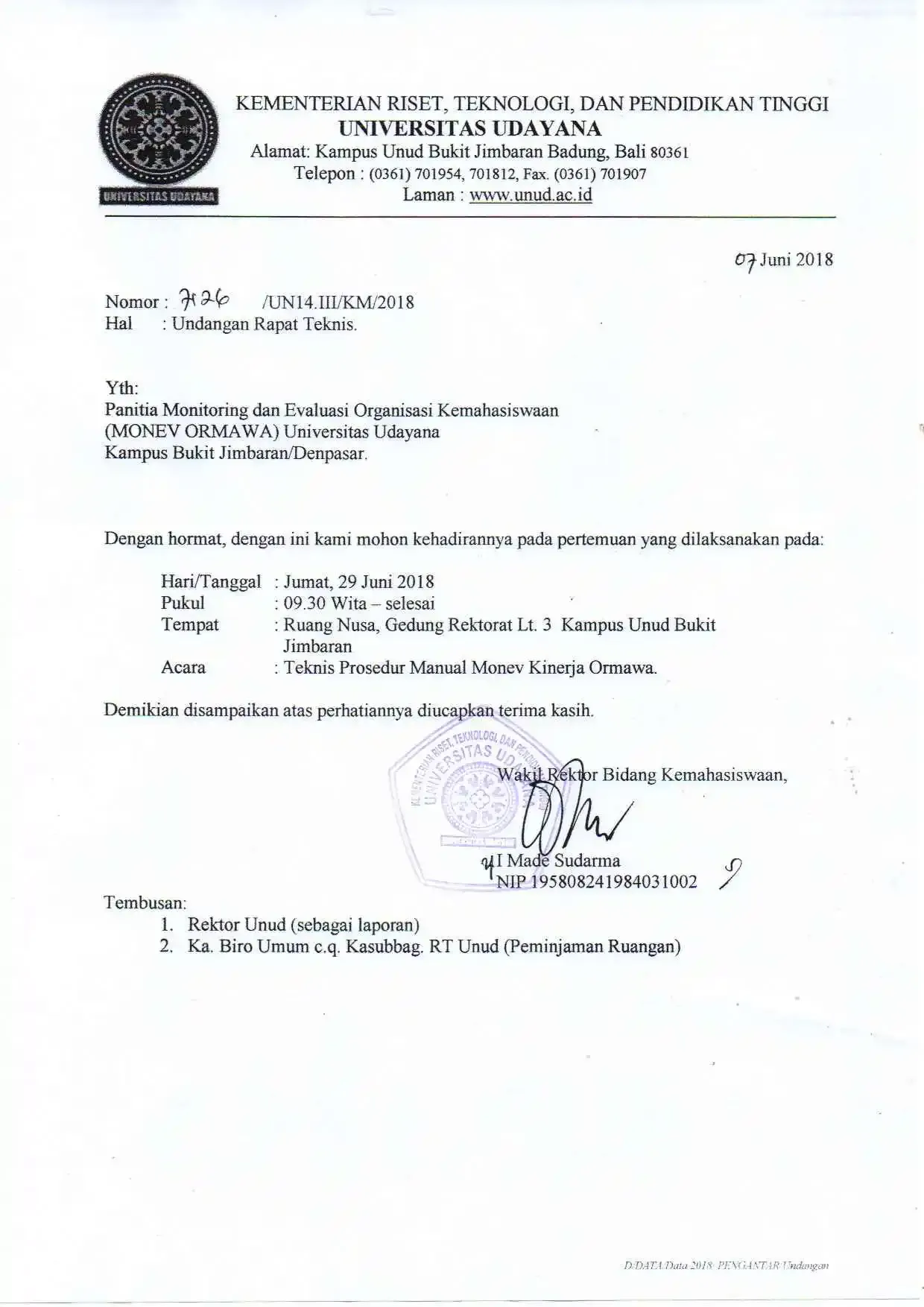 Contoh Surat Undangan Rapat Resmi 1 - Udayana.webp