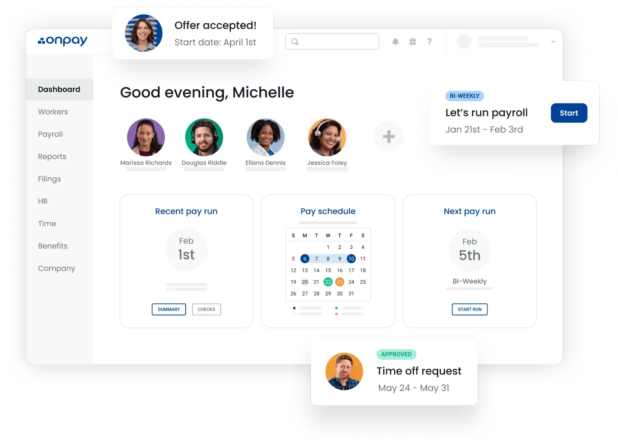 Dashboard Payroll OnPay.webp