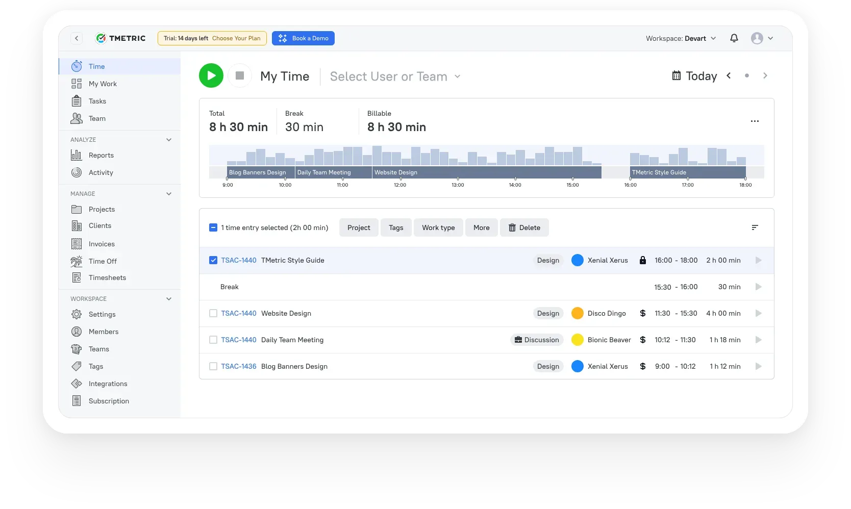 Dashboard TMetric.webp
