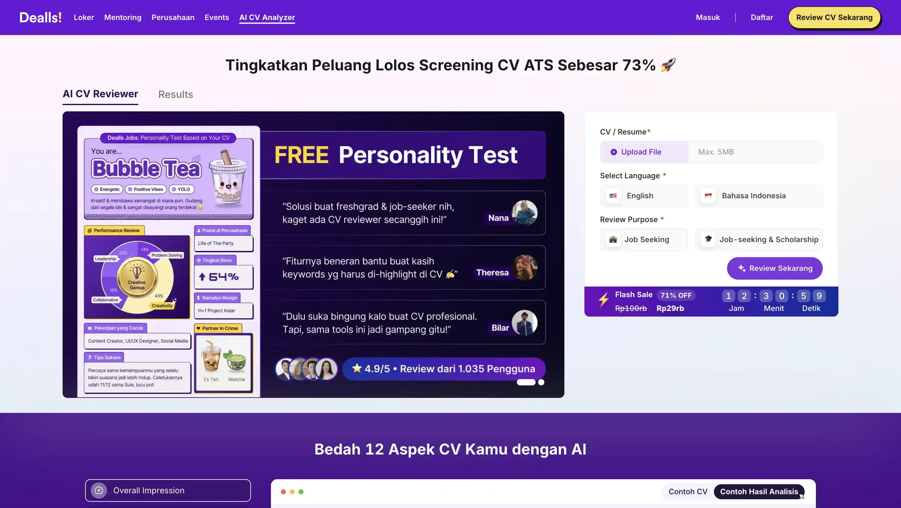 Dealls AI CV Analyzer