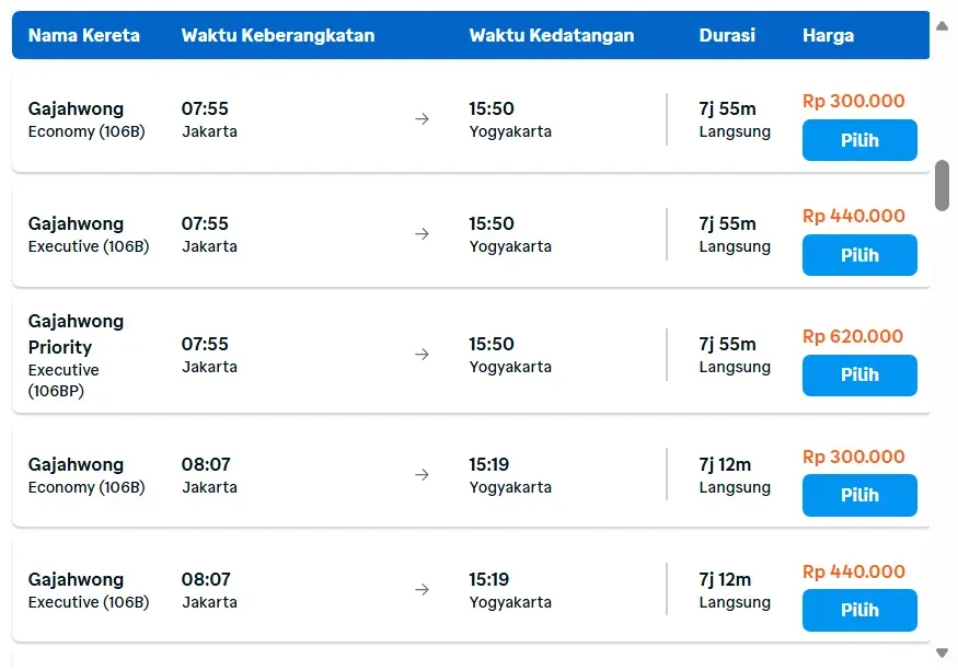Harga Tiket KA Gajahwong di Traveloka.webp