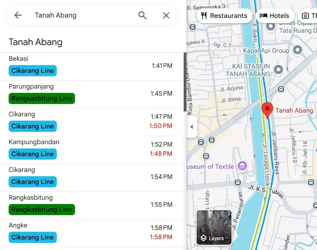Jadwal KRL Tanah Abang–Rangkasbitung di Google Maps.webp