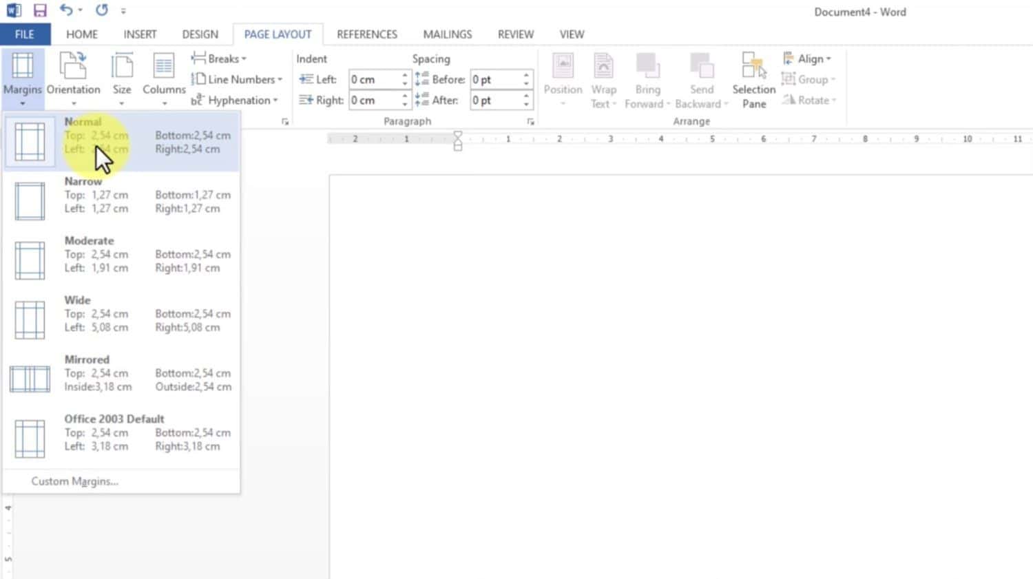 Mengatur ukuran margin I Sumber: Youtube (Felly Tutorial)
