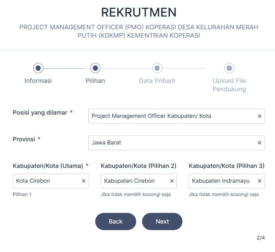 cara daftar rekrutmen pmo koperasi merah putih