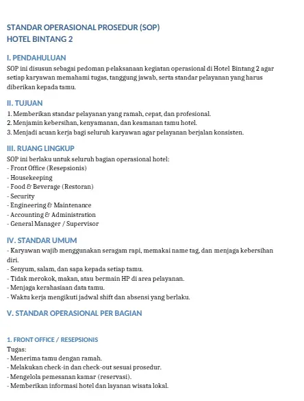 SOP Membersihkan Kamar Hotel Bintang 2.webp