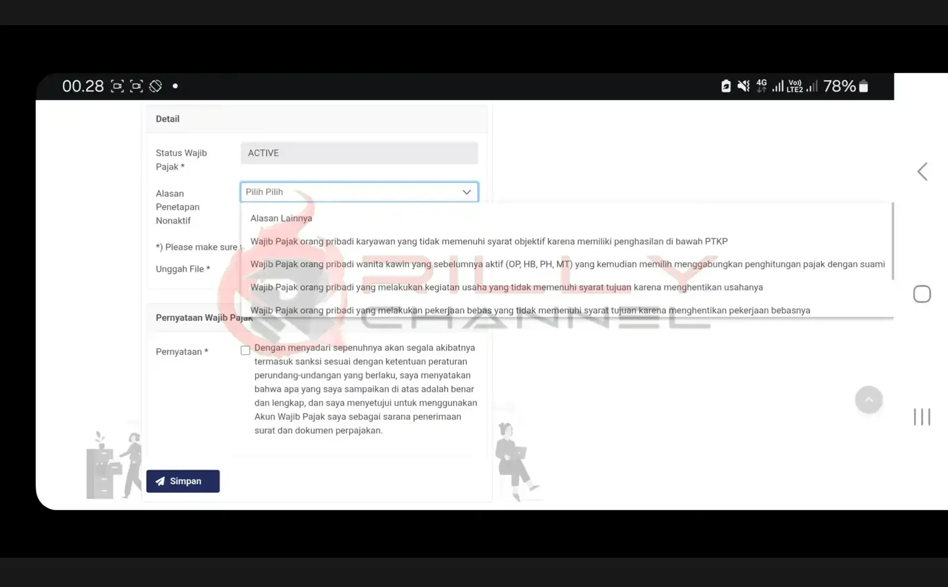 cara menonaktifkan npwp