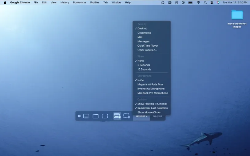 Screenshot dengan Command (⌘) + Shift + 5 plus option.webp