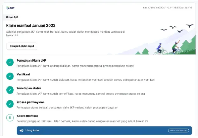 Status Klaim JKP di SIAP Kerja.webp