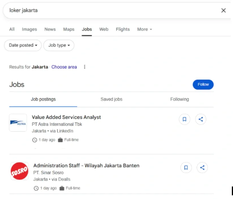 Tampilan Loker di Google Jobs.webp