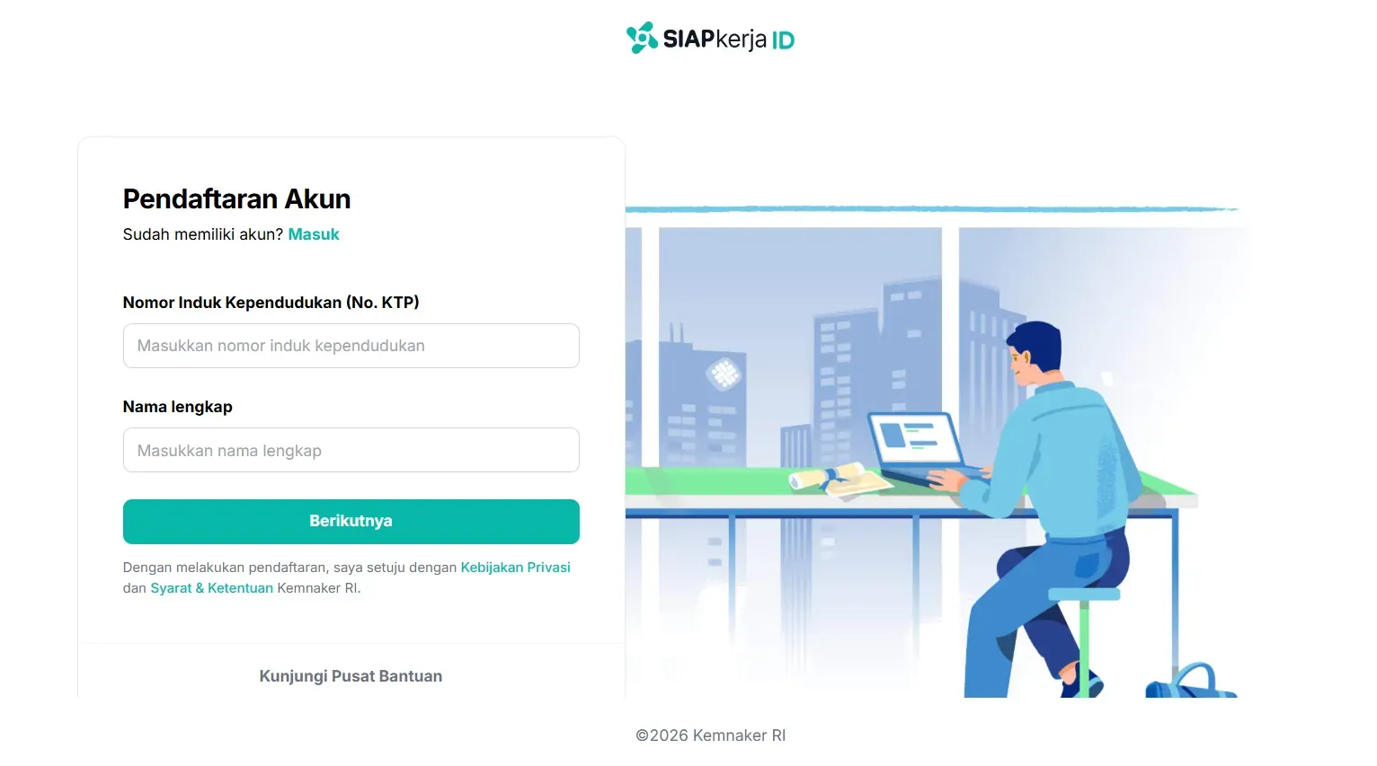 Tampilan Pendaftaran Akun  Sumber Bizhub.webp