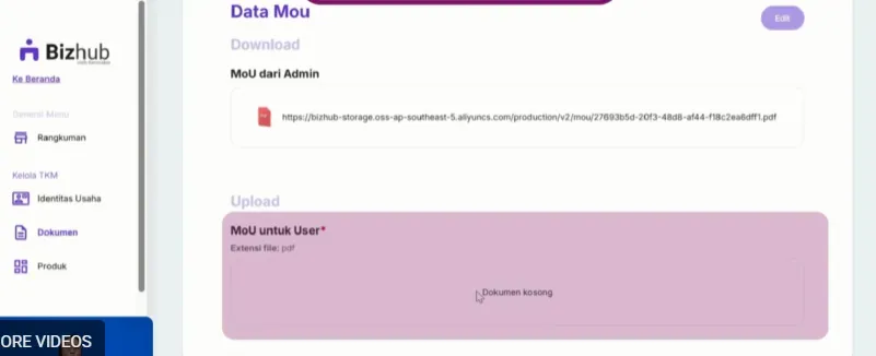 Tampilan Unggah Dokumen MoU  Sumber Youtube Dit. Bina Perluasan Kesempatan Kerja.webp