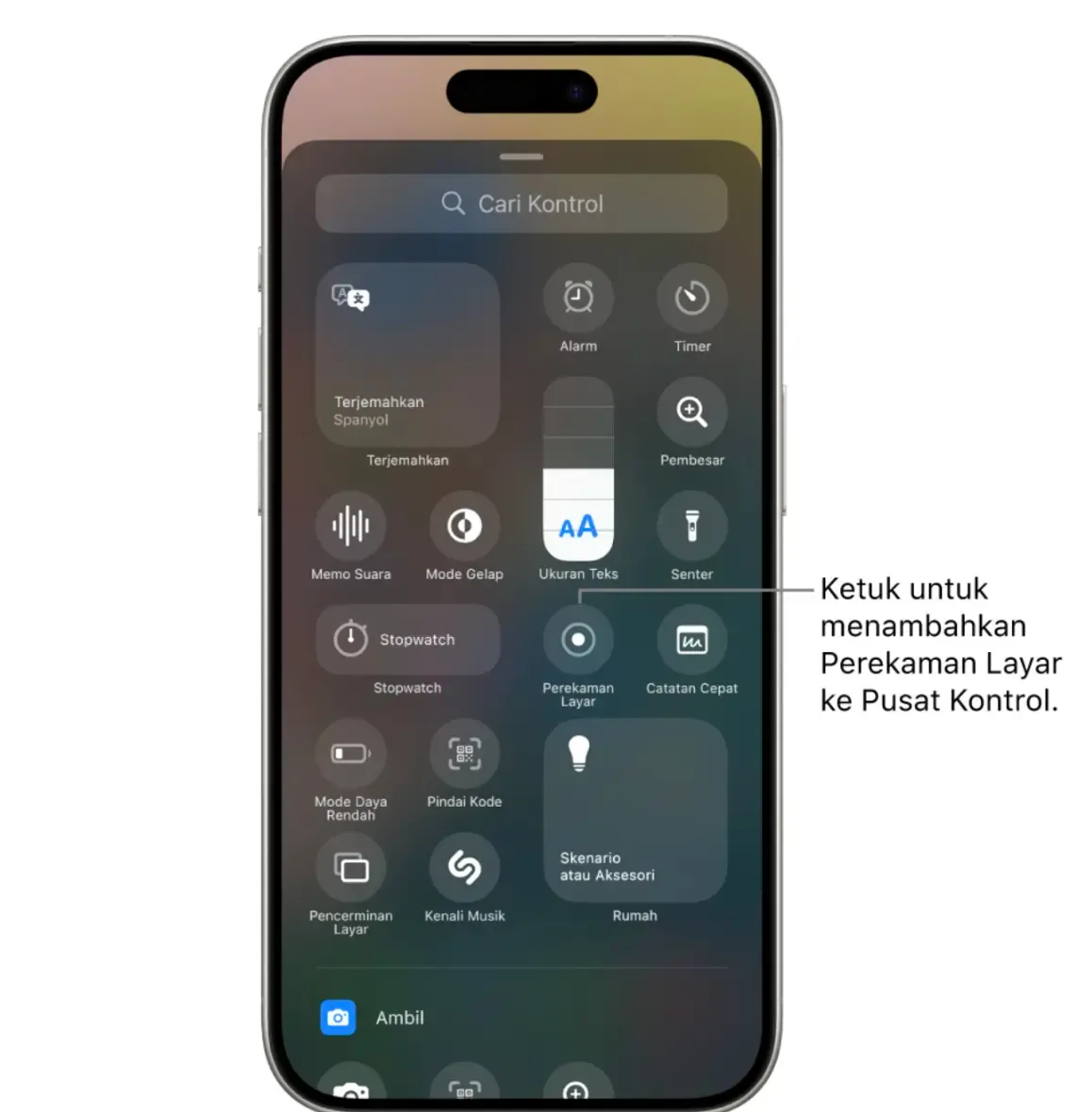 cara merekam layar iphone
