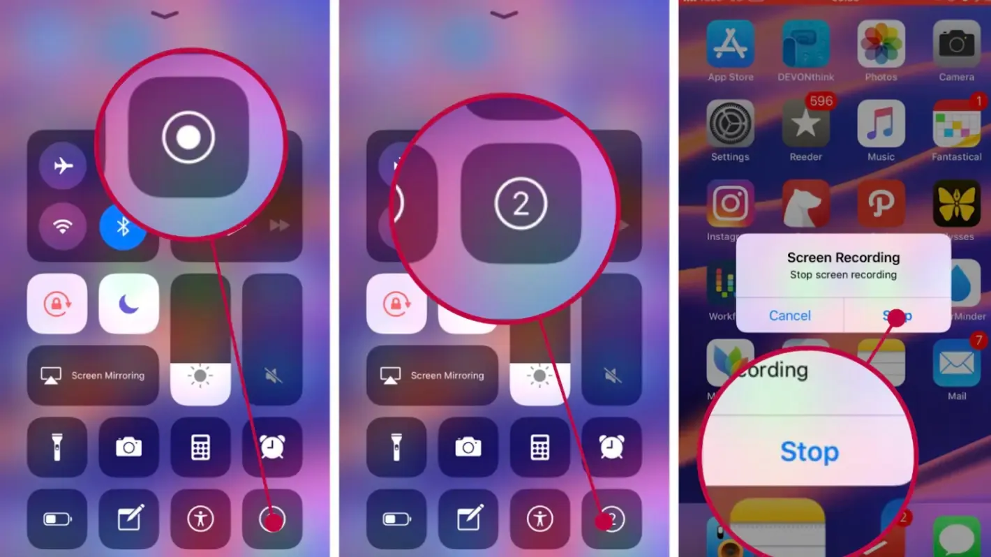 cara merekam layar iphone