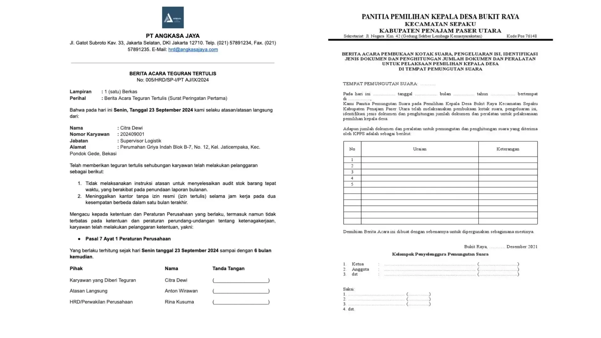 16 Contoh Berita Acara Rapat, Pelanggaran, & Kejadian [+ Template Word]