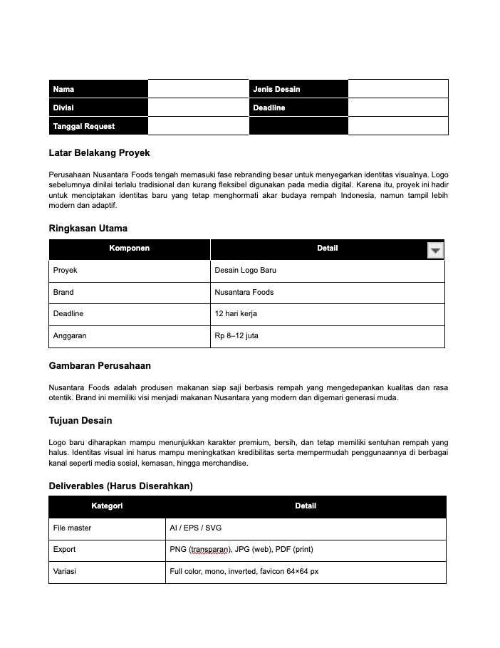 contoh desain brief logo perusahaan 1